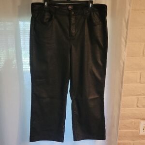 NYDJ Coated Denim Cropped Straight-Leg Pants